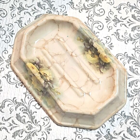 Vintage 80s Farmhouse Shabby 3 Lot Athens USA Soap Bathroom Dish - Picture 5 of 13